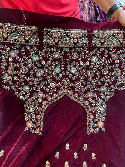 Elegant pink bridal Lehenga