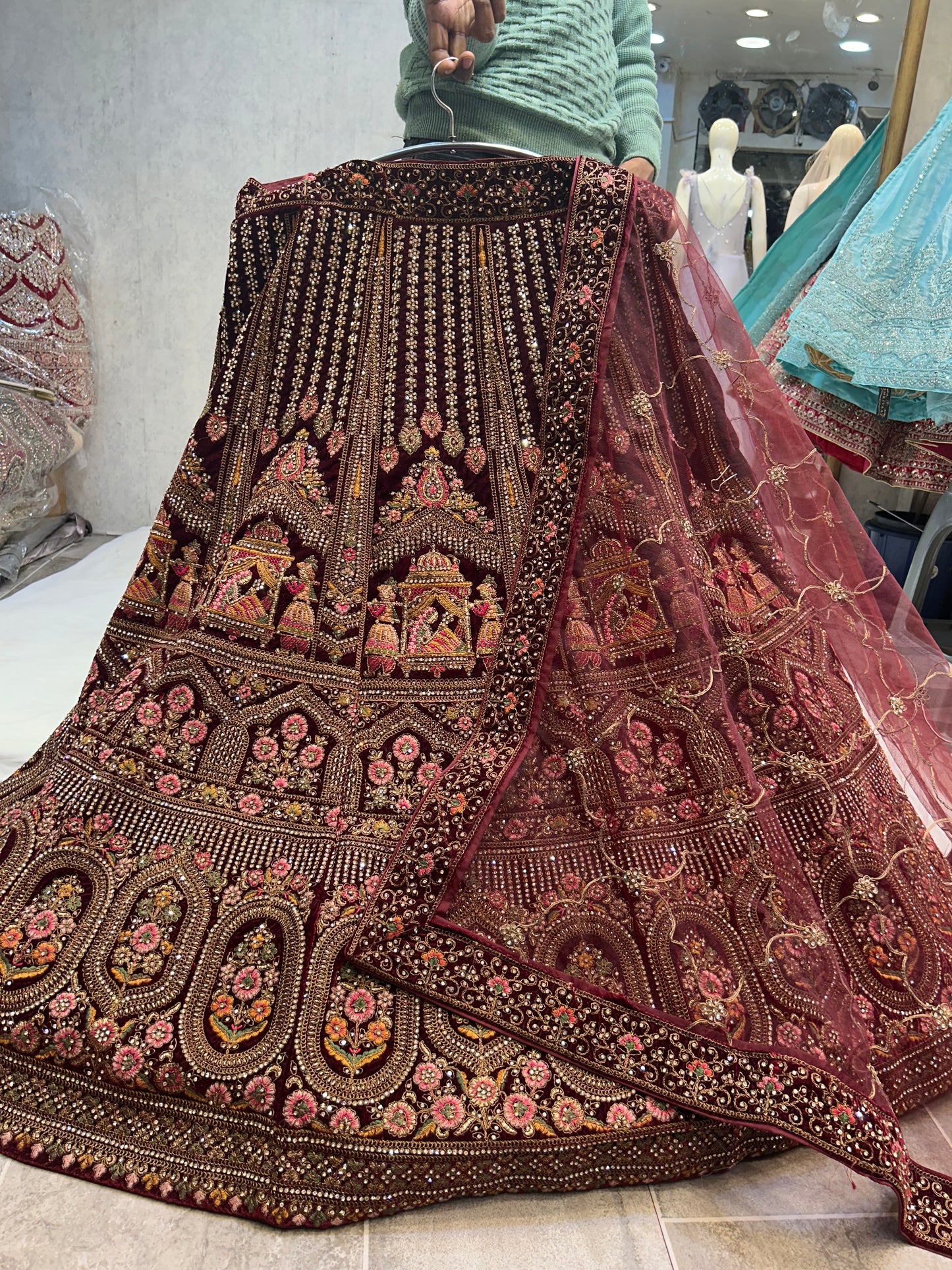 Lavishing maroon doli barat  Lehenga