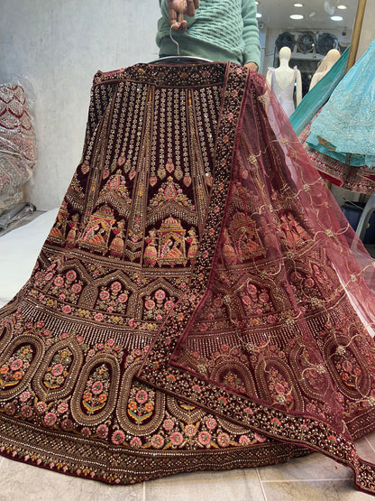 Lavishing maroon doli barat  Lehenga