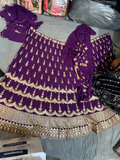 Drizzling purple lehenga