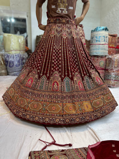 Fantastic maroon bridal lehenga