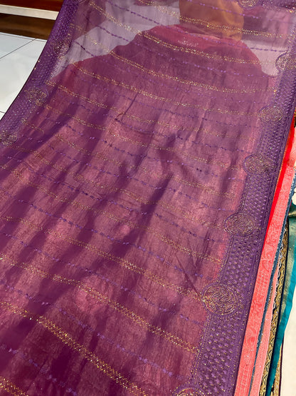 Gorgeous wine saree