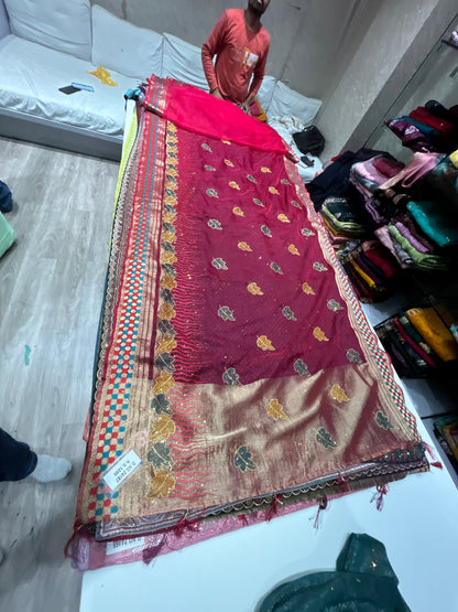 Pretty red saree