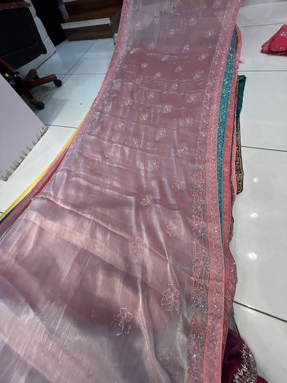 Premium baby pink saree