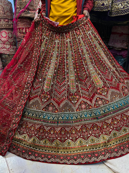 Good looking red bridal Lehenga