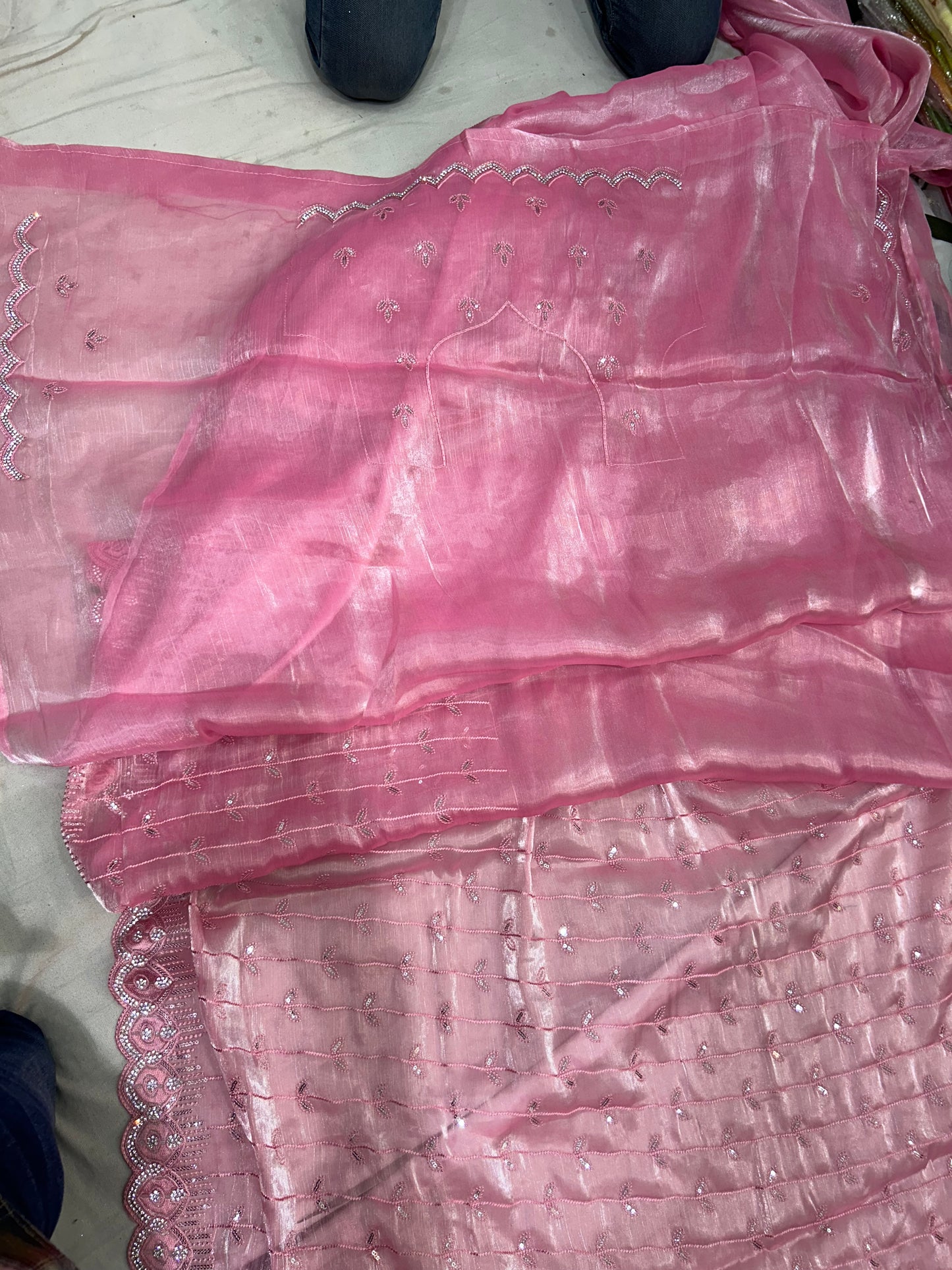 Fabulous baby pink saree