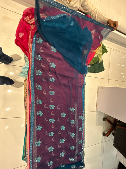 Astonishing blue saree