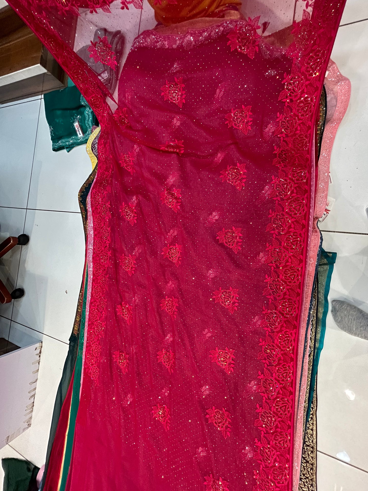 Elegant Red Floral saree