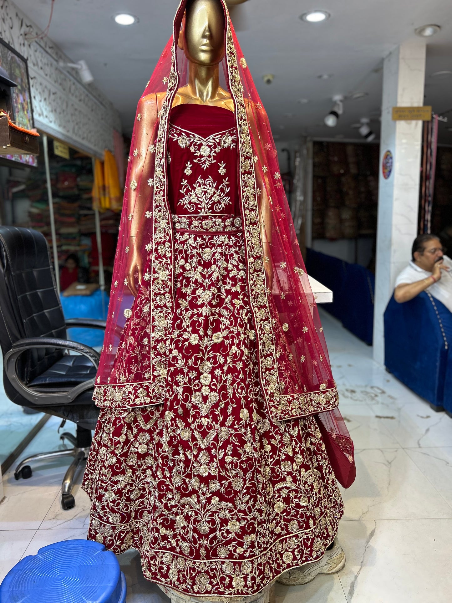 lovely Bridal maroon handwork Lehenga