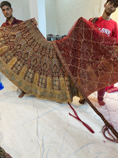 Awesome maroon bridal Lehenga