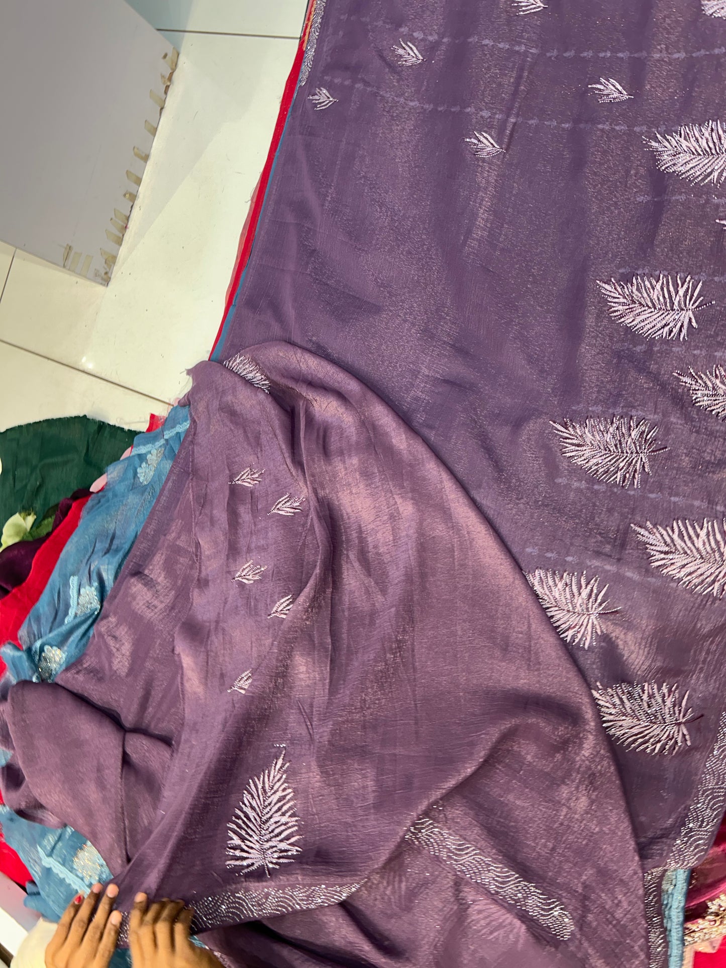 Dreamy Purple leaf saree