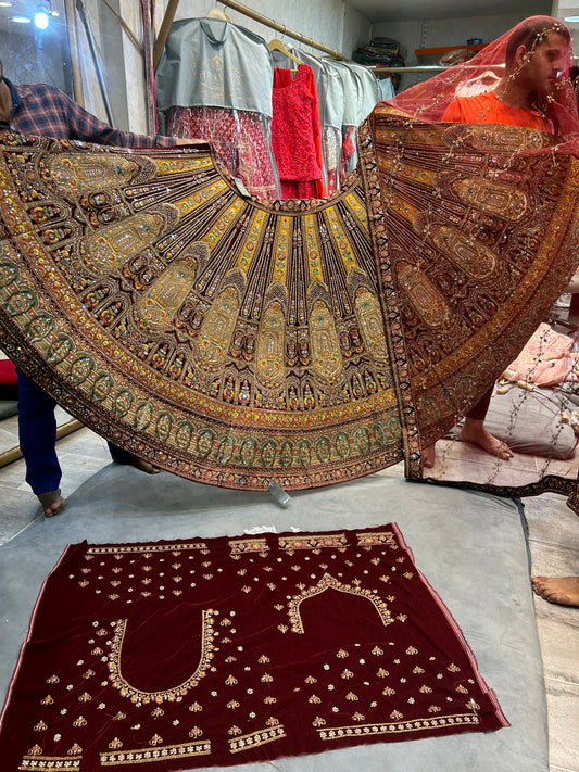 Beautiful maroon bridal Lehenga