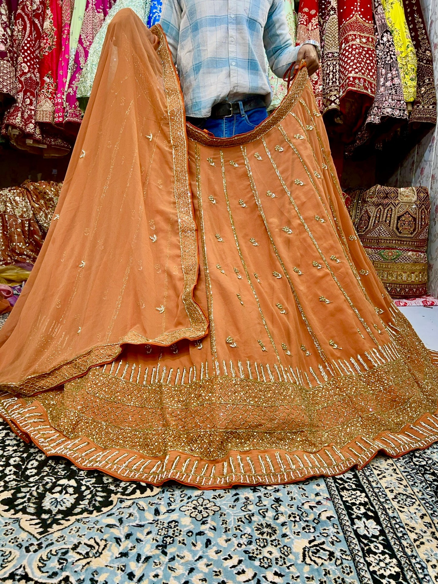 Designer mustard lehenga