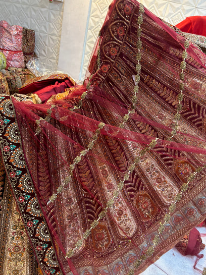 Maroon bridal Lehenga