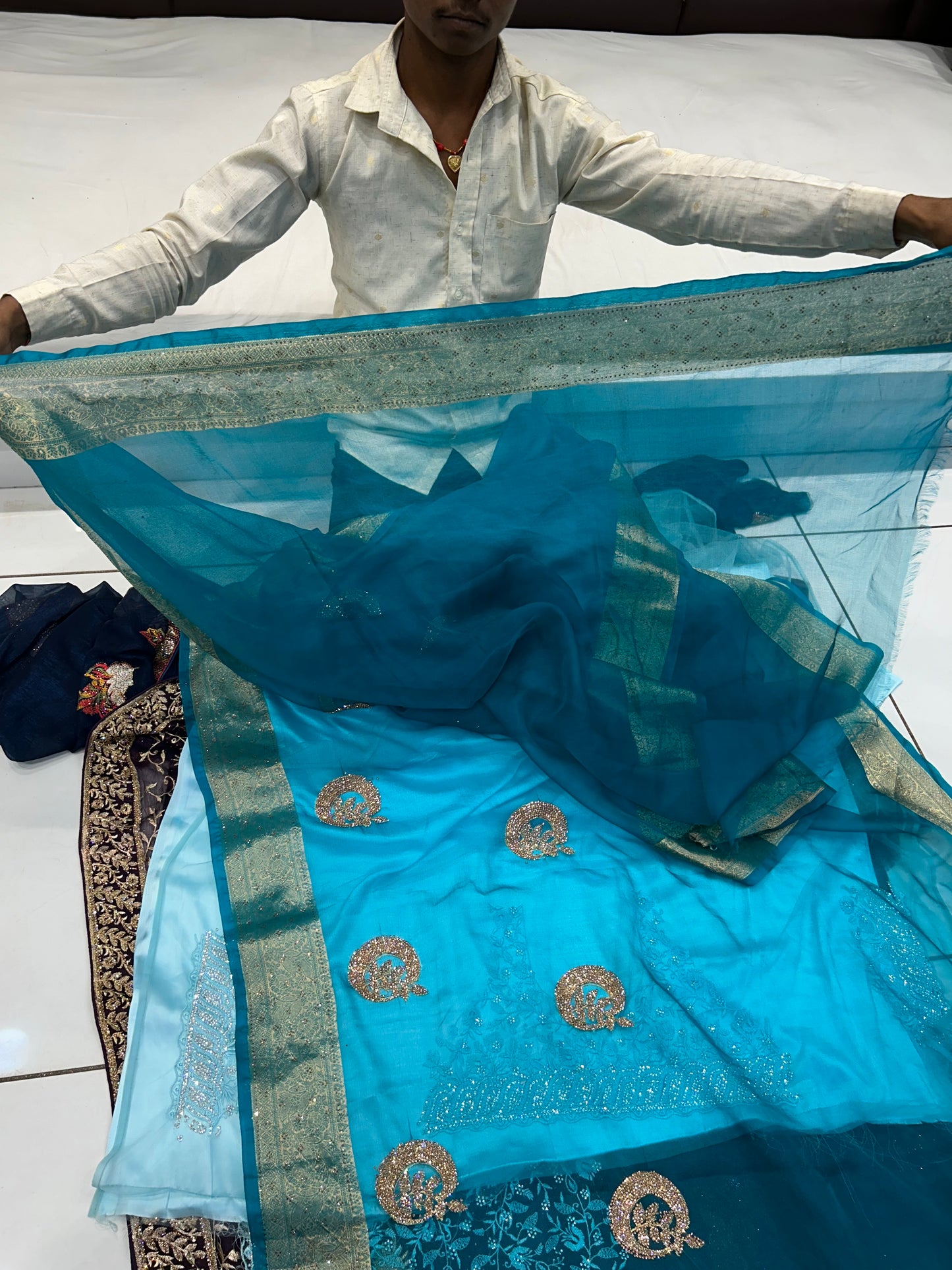 Fabulous blue saree