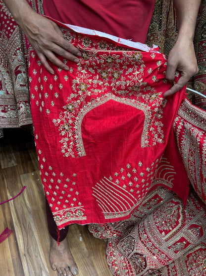 Good looking red ball bridal lehenga