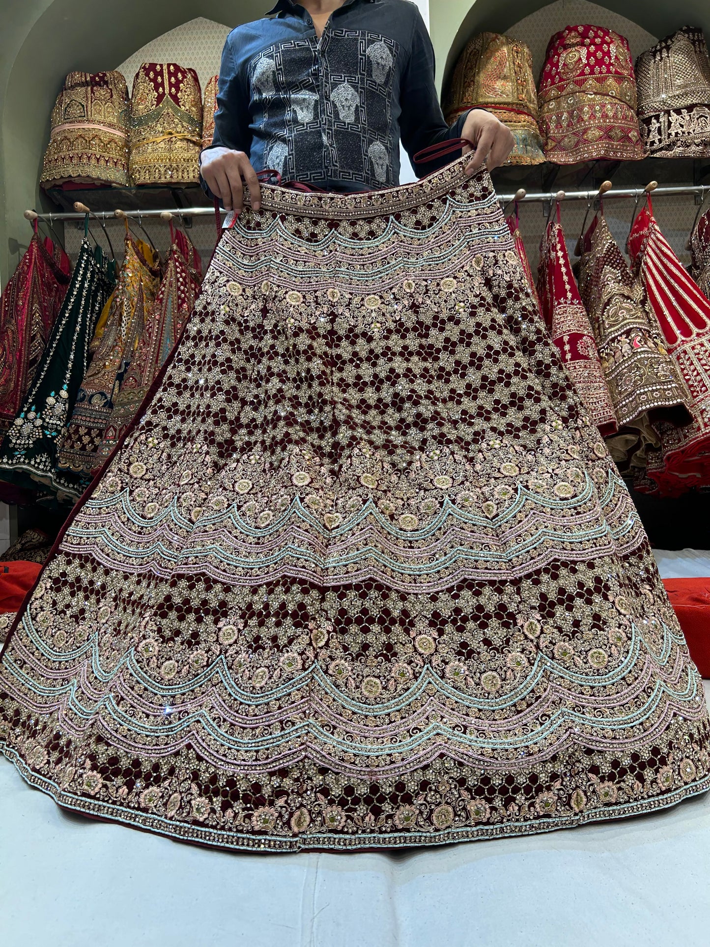 Lovely Maroon Lehenga