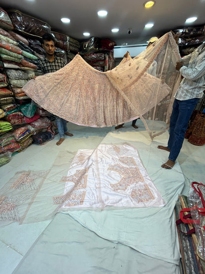 Baby pink designer lehenga