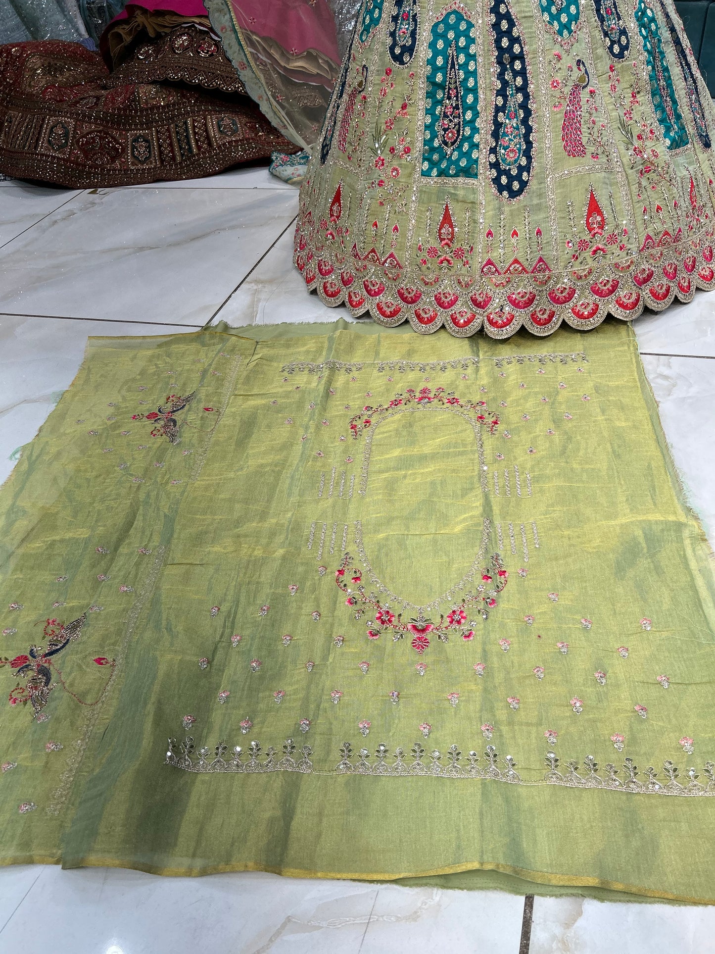 Khoobsurat green lehenga