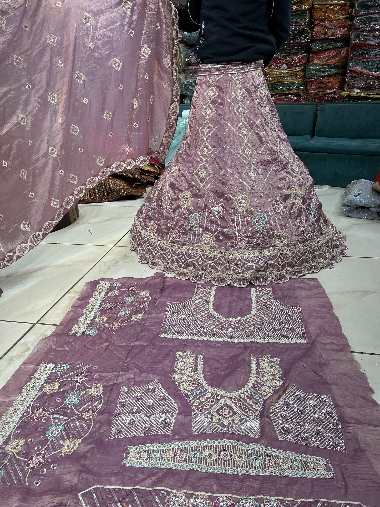 Glamorous pink floral lehenga