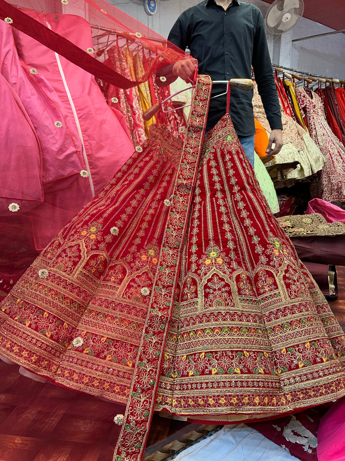 Elegance bridal red ball lehenga