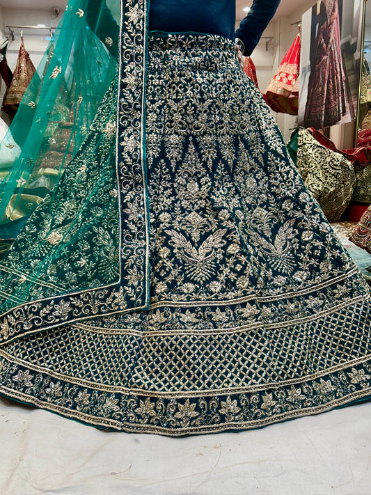 Attractive dark green lehenga