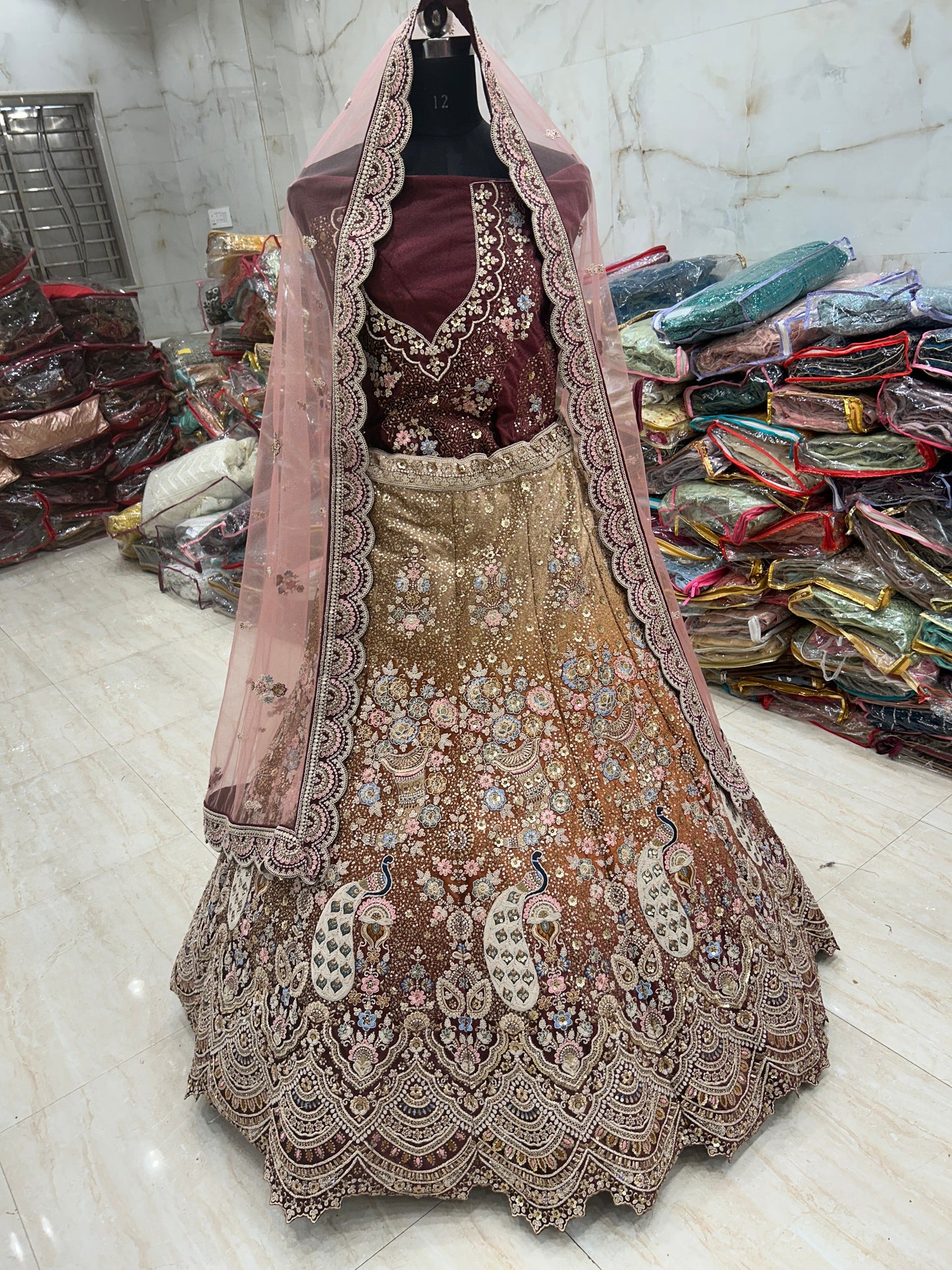 Double tone peacock Lehenga ❤️