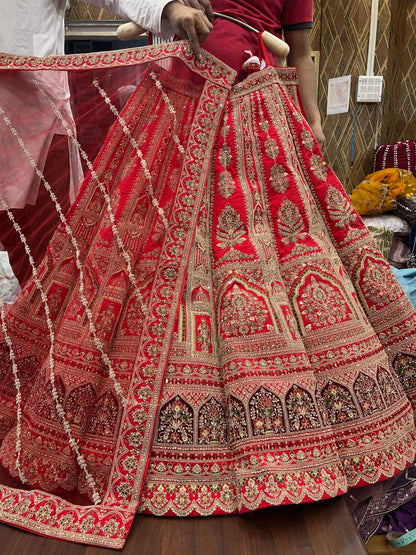 Good looking red ball bridal lehenga