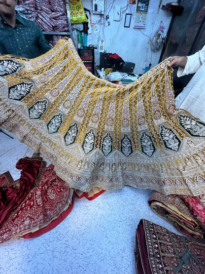 Yellow Haldi mehendi lehenga