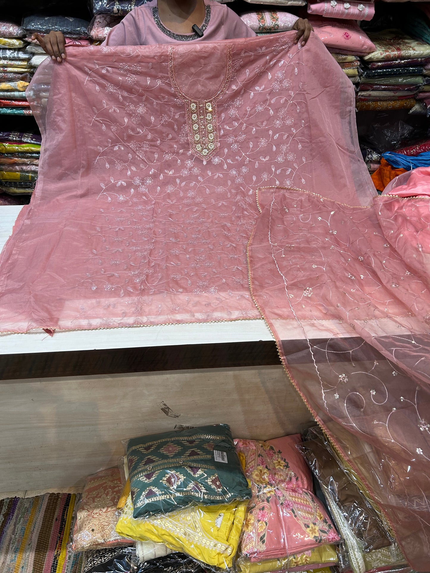 Astonishing pink unstitched suit