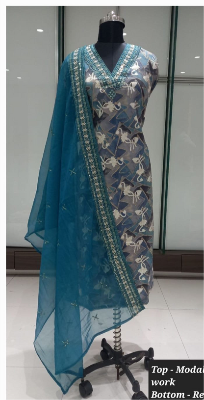 Elegant blue Unstitched suit