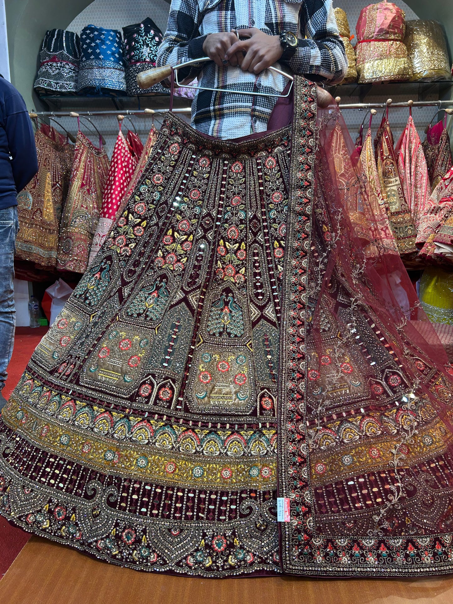 Charming maroon bridal Lehenga