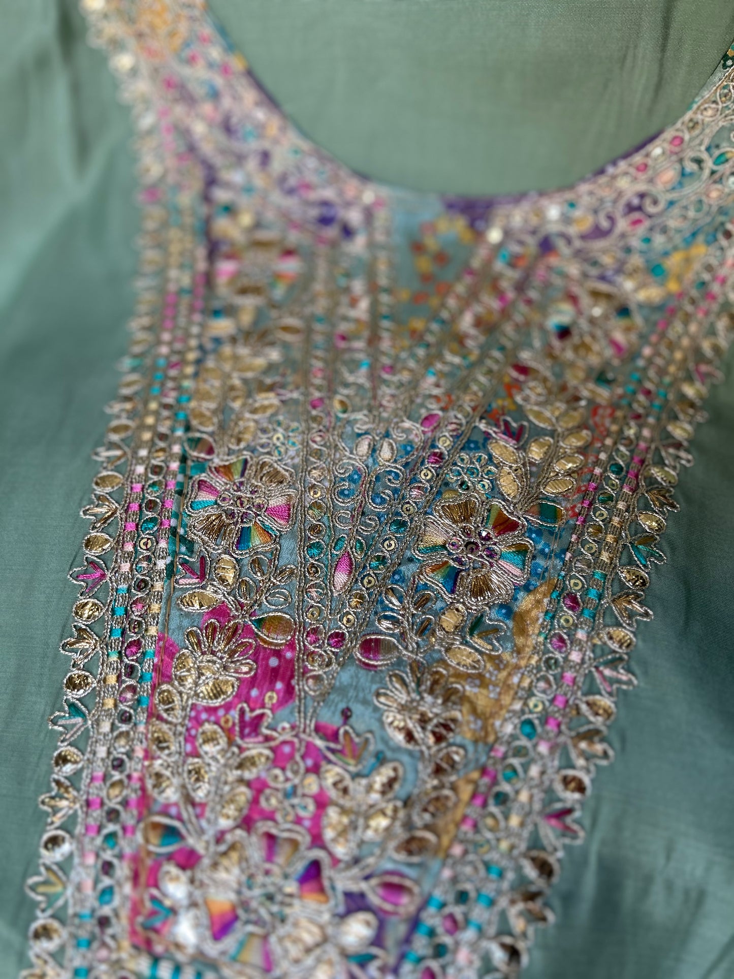 Stunning Aqua blue Unstitched suit