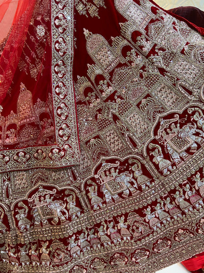 Doli barat red bridal Lehenga