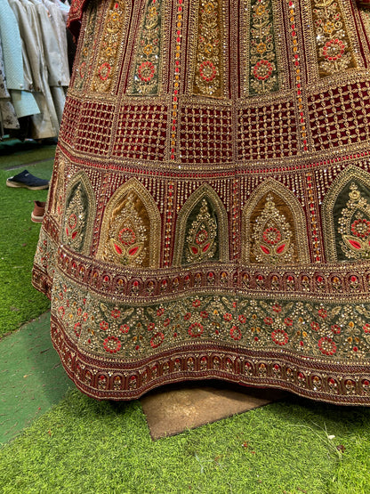 Majestic red bridal lehenga