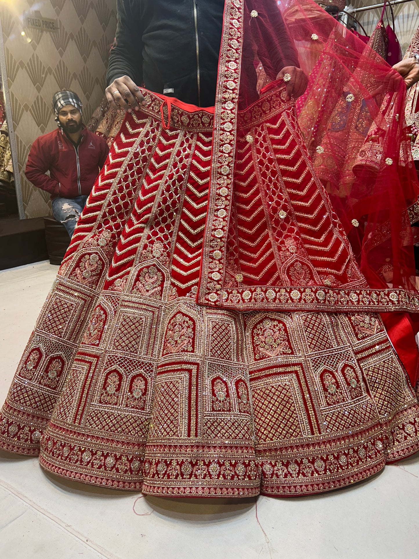 Red heavy bridal Designer Lehenga ❤️