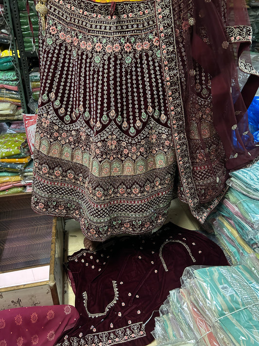 Lehenga marrón de diseñador Chandni Chowk Delhi