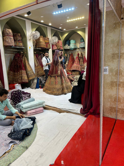 Heavy maroon bridal lehenga