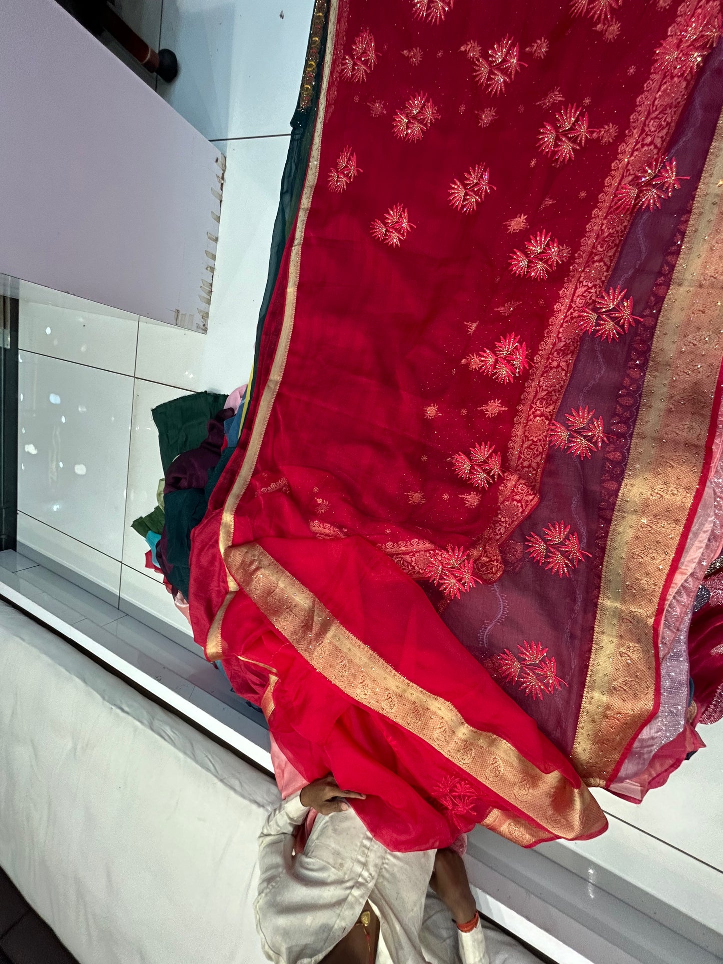 Stunning red saree