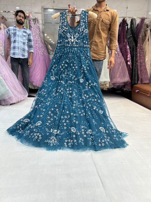 Floral blue Gown