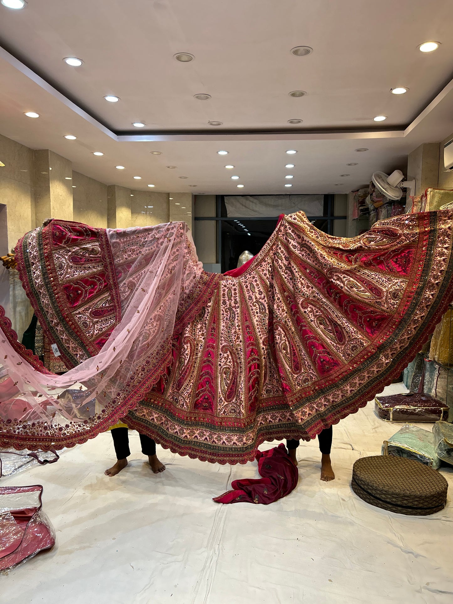 Premium Multi Kali pink Lehenga