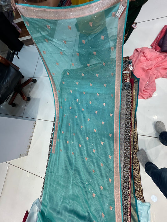 Designer blue saree