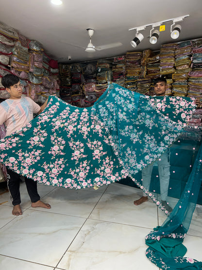 Lehenga azul extraordinaria