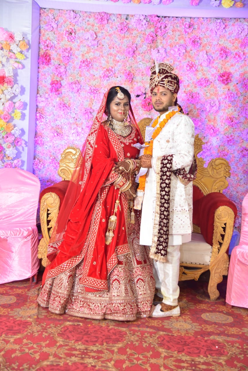 Happy customer red Ball Khidki Bridal Lehenga