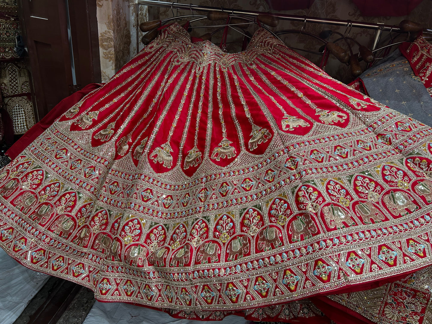 Designer red bridal lehenga