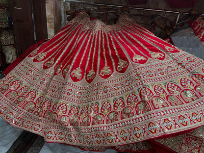 Designer red bridal lehenga