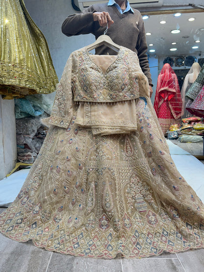 Amazing beige peach skin Lehenga