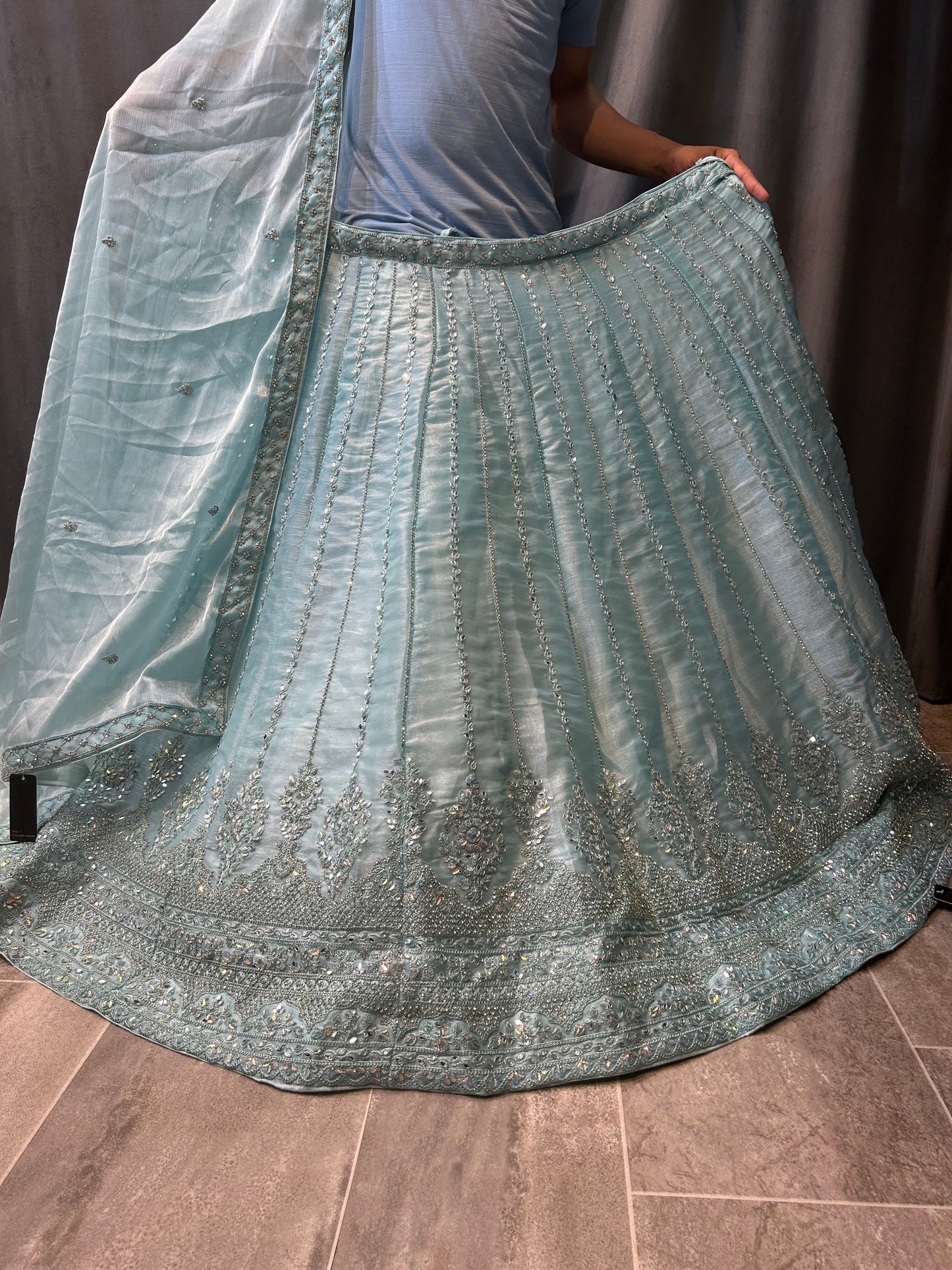 Beautiful sky-blue Lehenga 😃