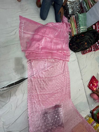 Fabulous baby pink saree