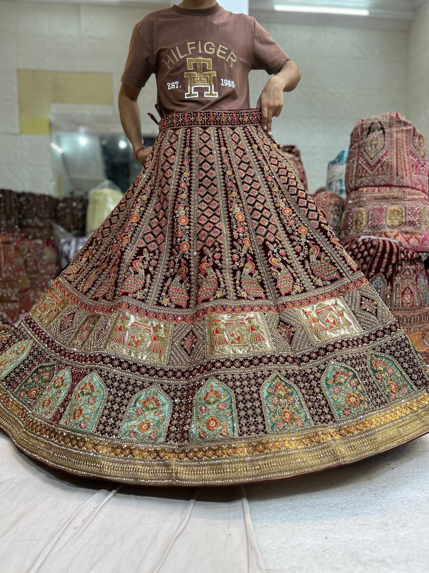 Fantastic maroon doli barat bridal lehenga